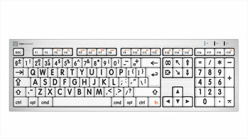 LargePrint Black on White ALBA Keyboard for Mac - UK English LargePrint Black on White ALBA Keyboard for Mac - UK English